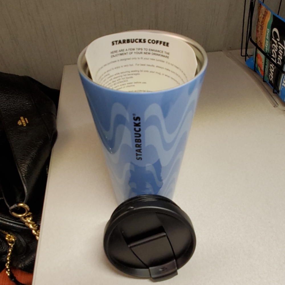 Starbucks 16 oz Wavy lines Denim Tumbler - Picture 3 of 5
